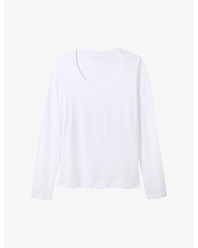 The White Company The Company Essential Double-layer Cotton-jersey T-shirt - White