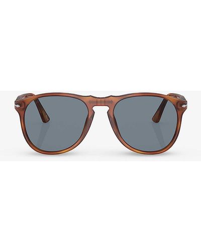 Persol Po0649 24/31 54-20 Round-frame Acetate Sunglasses - Grey