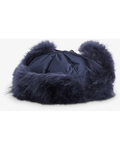 Yves Salomon Chapka Shearling And Shell-down Hat - Blue