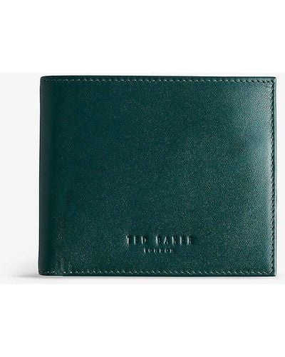 Ted Baker Graison Logo-embossed Stripe Leather Wallet - Green