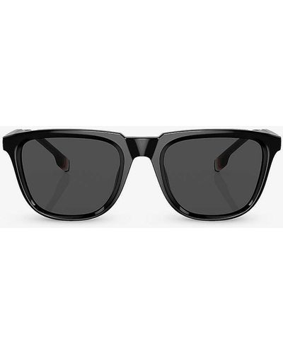 Burberry Be4381u George Square-frame Acetate Sunglasses - Black