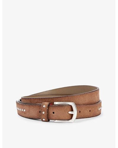 Eleventy Debossed-branding Leather Belt - Brown