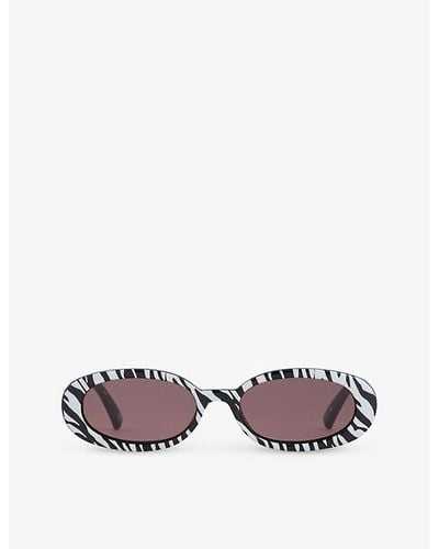 Le Specs Outta Love Oval-frame Polyethylene Sunglasses - Purple