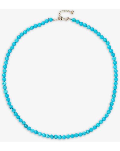 Mateo 14ct Yellow-gold And Turquoise Beaded Necklace - Blue
