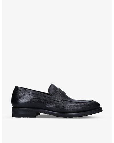 Magnanni Delos Pebbled-texture Leather Loafers - Black