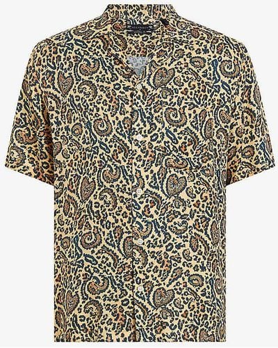 AllSaints Leo Paisley-print Relaxed-fit Woven Shirt - Multicolour