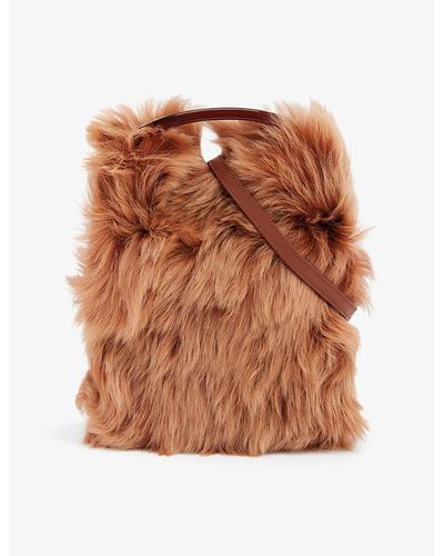 Dries Van Noten Leather Twist Top Handle Bag