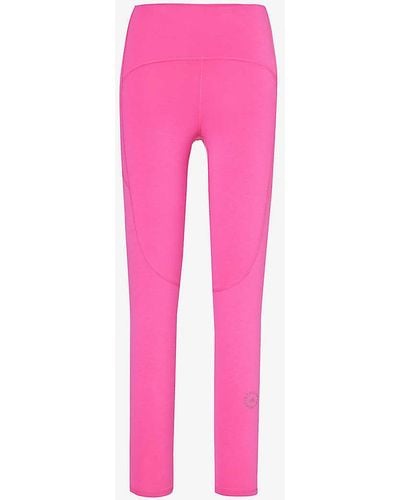 adidas By Stella McCartney Yoga Brand-print Stretch-woven Blend leggings X - Pink