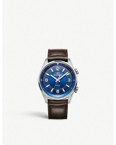 Jaeger-lecoultre Q9008480 Polaris Titanium And Leather Automatic Watch - Blue