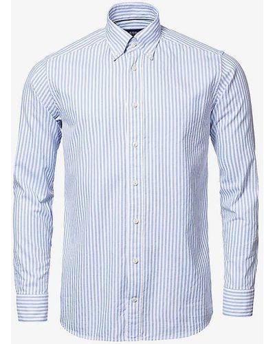 Eton Striped Regular-fit Cotton Shirt - Blue