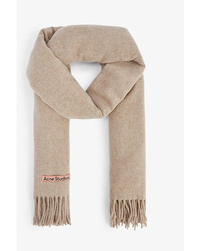 Acne Studios Canada New Fringed Wool Scarf - Natural