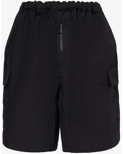 Acne Studios Prudento Flap-pocket Relaxed-fit Cotton Shorts - Blue
