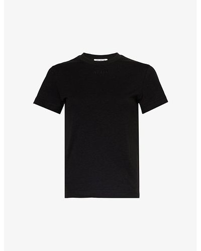 Alaïa Round-neck Cotton-jersey T-shirt - Black