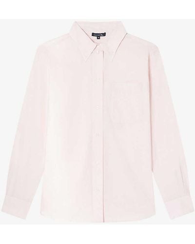 Soeur Alphee Long-sleeve Button-up Cotton-blend Shirt - Pink