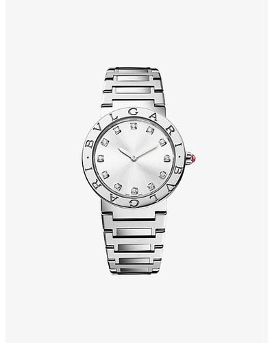 BVLGARI Unisex 103696 Stainless-steel And Diamond Quartz Watch - Metallic