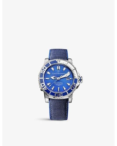 Carl F. Bucherer 00.10632.23.53.02 Patravi Scubatec Maldives Stainless-steel And Rubber Automatic Watch - Blue