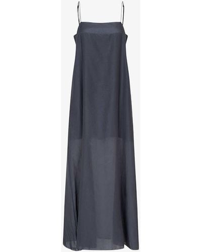 Lovechild 1979 Malia Cotton And Silk-blend Sheer Maxi Dress - Blue