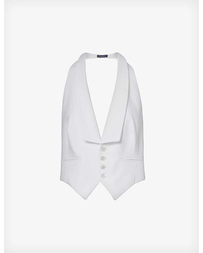 Ralph Lauren Cadie Open-back Slim-fit Cotton Vest - White