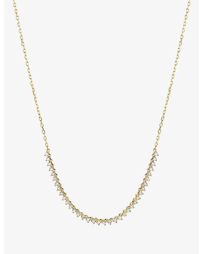 MEJURI Diamond Half 14ct Yellow- And 0.504ct Diamond Tennis Necklace - Metallic