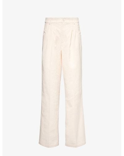 PAIGE Merano Straight-leg High-rise Woven-blend Trousers - Natural