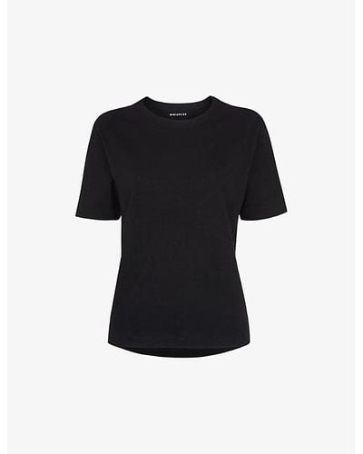 Whistles Emily Round-neck Cotton T-shirt - Black