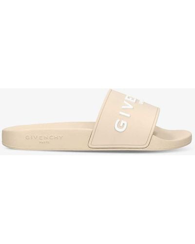 Givenchy Logo-embossed Rubber Sliders - Natural