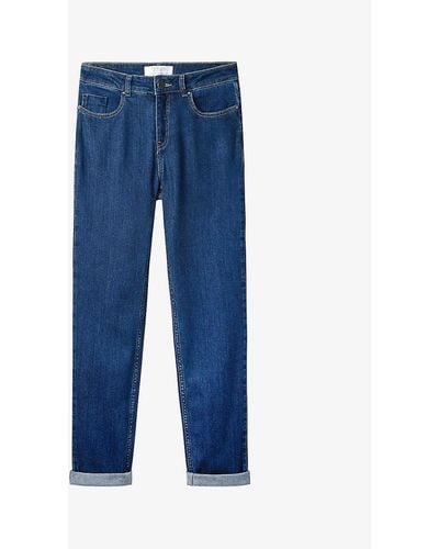 The White Company Brompton Organic Cotton Boyfriend Jeans - Blue