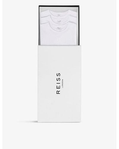 Reiss Bless Short-sleeved Crewneck Pack Of Three Cotton-jersey T-shirts X - White