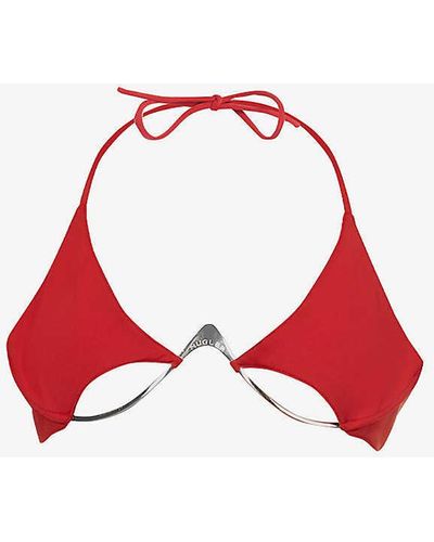 Mugler Halter-neck Cut-out Bikini - Red