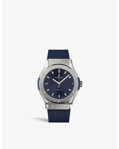 Hublot 542.nx.7170.rx Classic Fusion Titanium And Rubber Automatic Watch - Blue