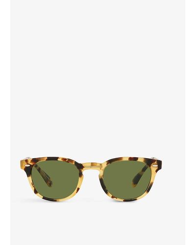 Oliver Peoples Ov5471su Sheldrake 1950 Acetate Round-frame Sunglasses - Yellow