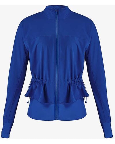 Sweaty Betty Fast Lane Running Drawcord-hem Stretch-woven Recycled Polyester Jacket - Blue