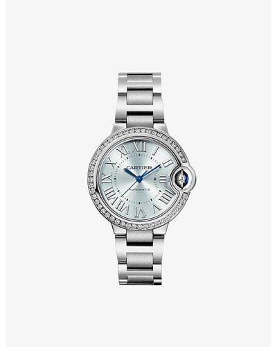 Cartier Crw4bb0028 Ballon Bleu De Stainless- And 0.57ct Brilliant-cut Diamond Automatic Watch - White