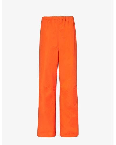 Gucci Skater Relaxed-fit Wide-leg Cotton Pants - Orange