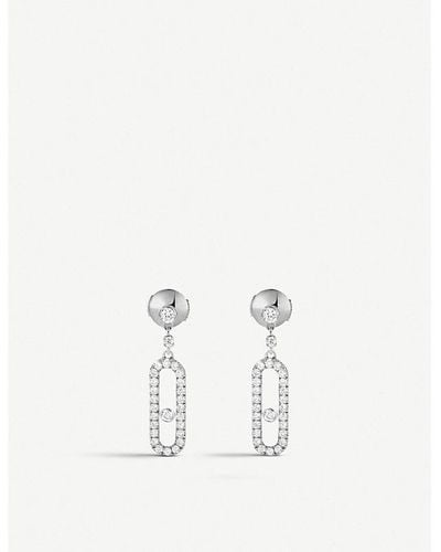 Messika Move Uno 18ct -gold And Diamond Earrings - White