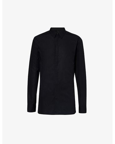 Givenchy 4g Logo-embroidered Slim-fit Cotton-poplin Shirt - Black