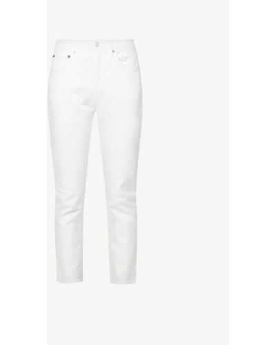 Agolde Riley Straight High-rise Regular-fit Organic-cotton Jeans - White