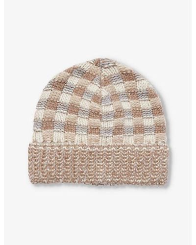 Gabriela Hearst Ivorykaja Checked Cashmere Knitted Hat - Natural