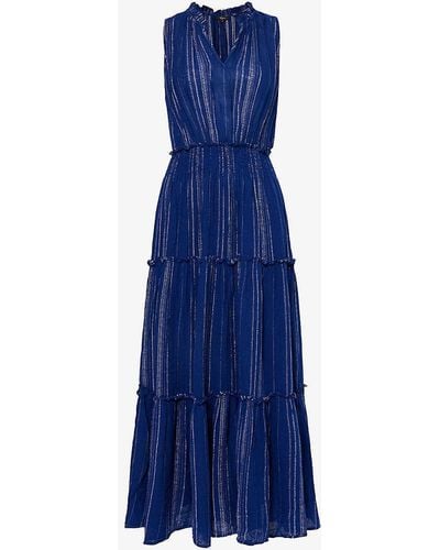 Rails Loulou Striped Linen-blend Maxi Dress - Blue