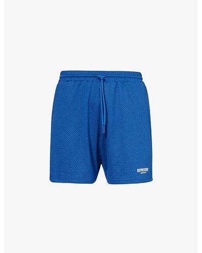Represent Owners Club Brand-print Mesh Shorts - Blue