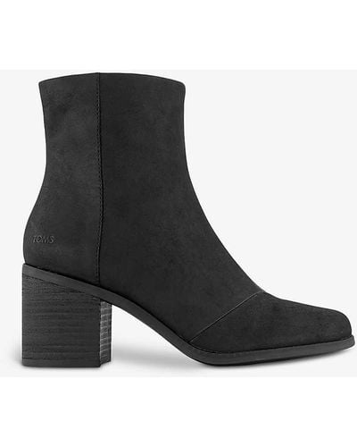 TOMS Evelyn Tonal-stitching Heeled Ankle Boots - Black