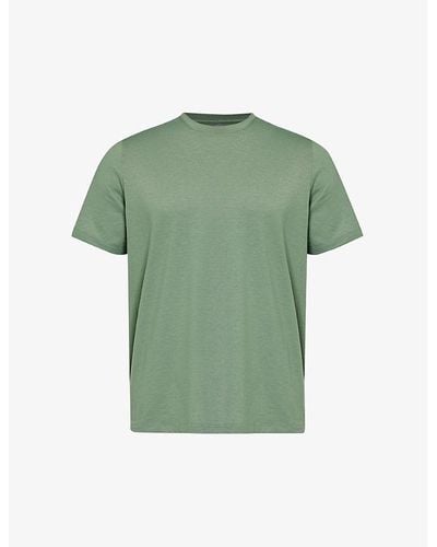 Vuori Current Tech Brand-patch Regular-fit Stretch-recycled-polyester T-shirt - Green