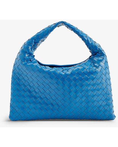 Bottega Veneta Hop Leather Hobo Bag - Blue