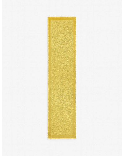 Loewe Anagram-print Fringed-trim Wool-blend Scarf - Yellow