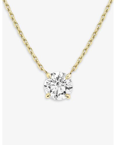 Vrai Solitaire 14ct Yellow-gold And 1.5ct Lab-grown Diamond Pendant Necklace - Metallic