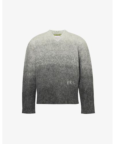 ERL Gradient-pattern Wool-blend Knitted Sweater - Gray