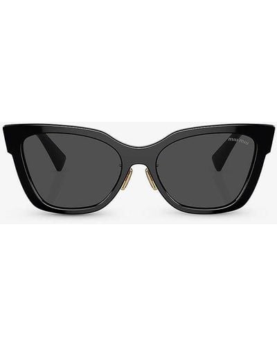 Miu Miu Mu 02zs Square-frame Acetate Sunglasses - Black