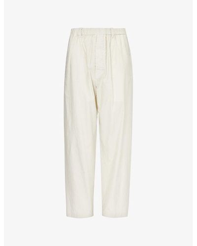 Lemaire Relaxed-fit Side-pocket Cotton And Silk-blend Pants - White