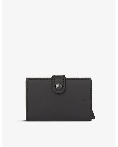 Secrid Miniwallet Leather And Aluminium Wallet - Black