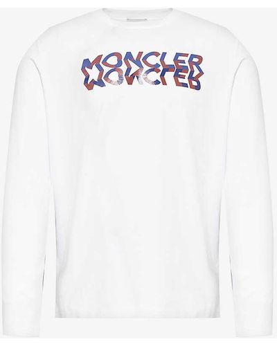 Moncler Reflection Brand-print Cotton-jersey Sweatshirt X - White